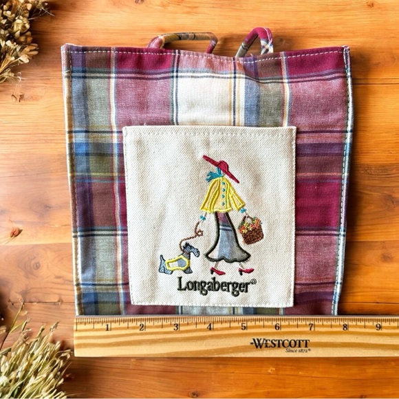 LONGABERGER Plaid Embroidered Tote Bag - NWT - Picture 11 of 14